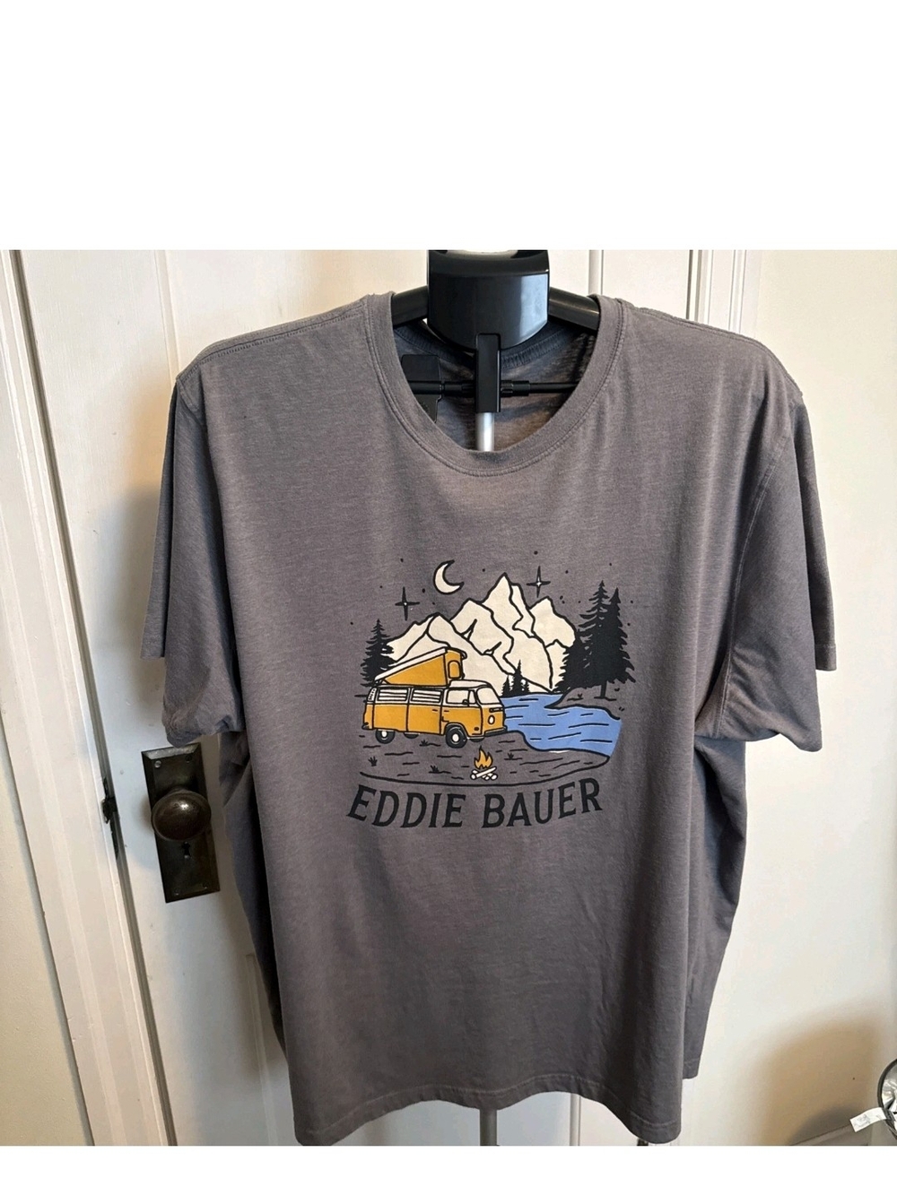 Eddie Bauer Gray Graphic Tee with Yellow Camper